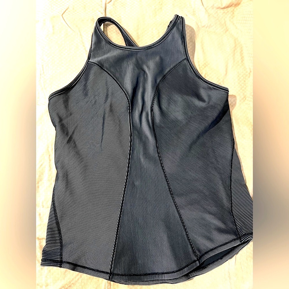 Lululemon Athletica Pace Two-Toned Ribbed Tank Top
Black/Grey
Size 10 Like new